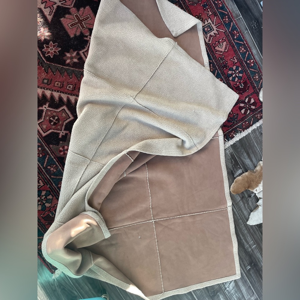 Pottery Barn suede and wool throw